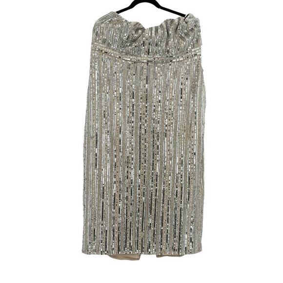 Mac Duggal Embellished Strapless Beaded Slim Column Dress Size 14 NWT - Picture 8 of 15